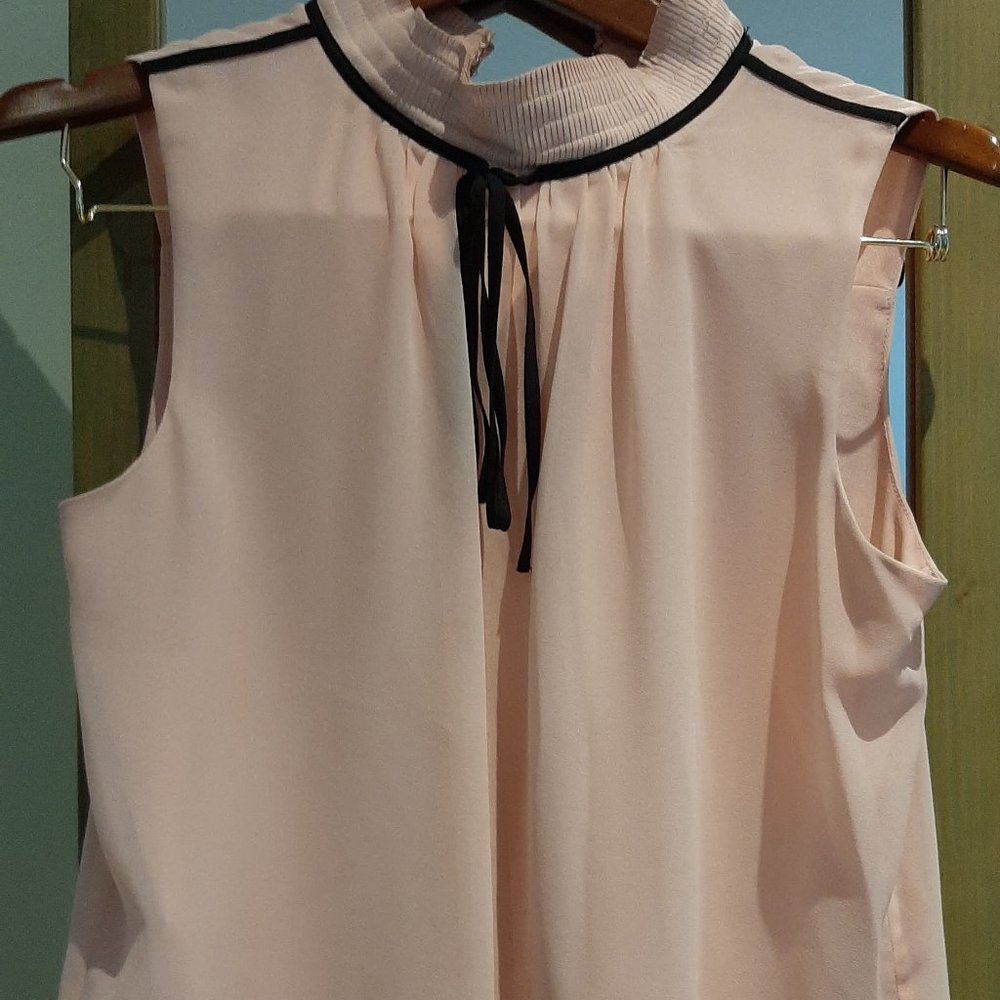 Karl Lagerfield Mock Neck Sleeveless Blouse